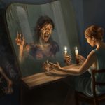 Bloody Mary appearing at the mirror
